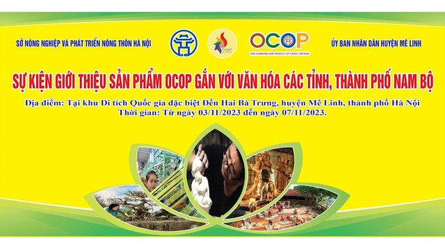 Sự kiện giới thiệu sản phẩm OCOP gắn với văn hóa các các tỉnh, thành phố Nam Bộ tại Khu Di tích Quốc gia đặc biệt đền Hai Bà Trưng, huyện Mê Linh - Ảnh 1.