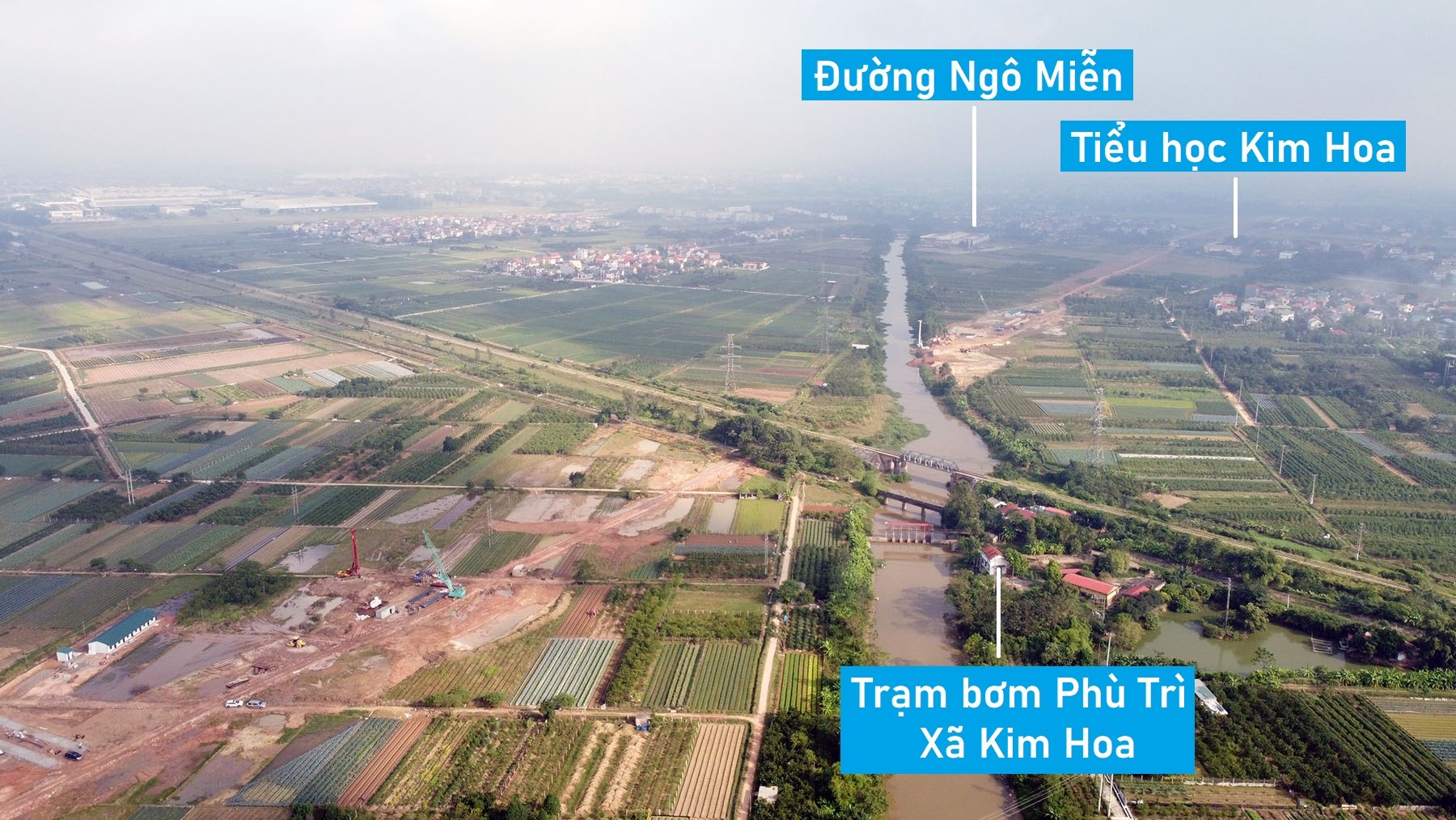 Hình ảnh vành đai 4 qua huyện Mê Linh, Hà Nội đang xây dựng- Ảnh 6.