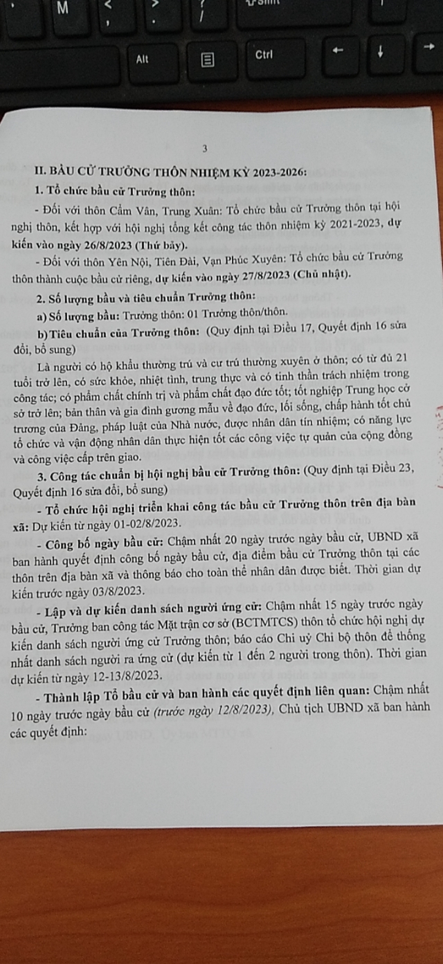 TUYÊN TRUYỀN KẾ HOẠCH VỀ VIỆC TỔNG KẾT CÔNG TÁC THÔN NHIỆM KỲ 2021-2023 VÀ BẦU CỬ TRƯỞNG THÔN NHIỆM KỲ 2023-2026 TRÊN ĐỊA BÀN XÃ VẠN YÊN - Ảnh 3.