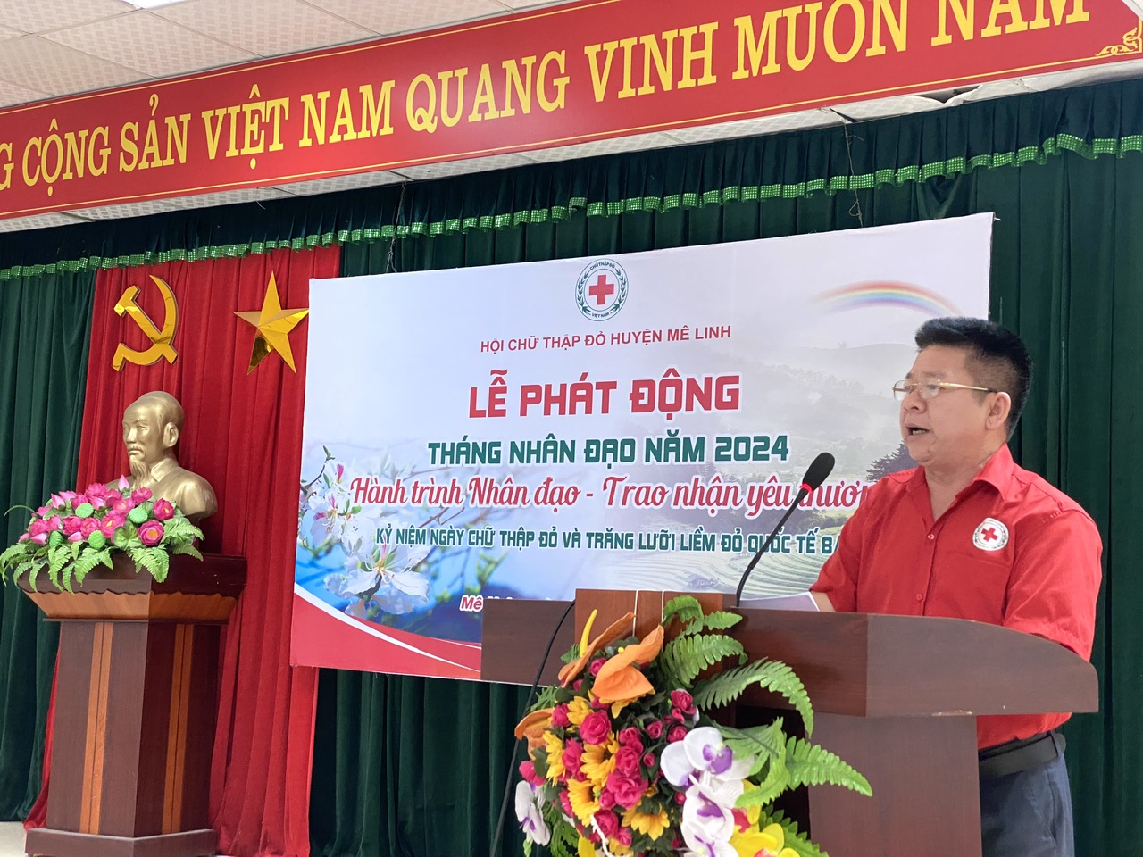 Hội Chữ thập đỏ huyện Mê Linh phát động Tháng Nhân đạo năm 2024, kỷ niệm 161 năm Ngày Chữ thập đỏ và Trăng lưỡi liềm đỏ Quốc tế- Ảnh 2.