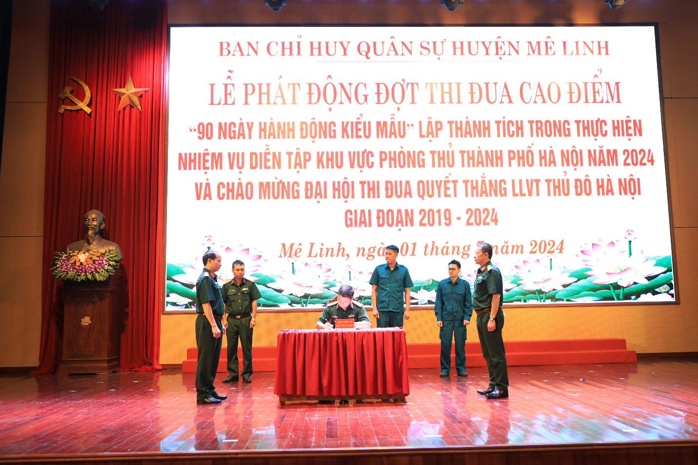 Mê Linh: Sơ kết công tác quân sự, quốc phòng 6 tháng đầu năm 2024- Ảnh 2.