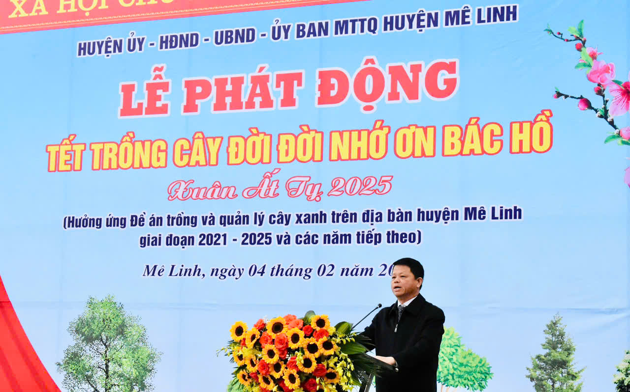 Mê Linh: Phát động Tết trồng cây đời đời nhớ ơn Bác Hồ Xuân Ất Tỵ 2025- Ảnh 2.