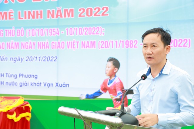 Khai mạc Giải Bóng đá thiếu niên huyện Mê Linh năm 2022 - Ảnh 3.