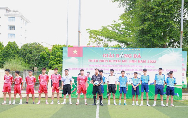 Khai mạc Giải Bóng đá thiếu niên huyện Mê Linh năm 2022 - Ảnh 8.