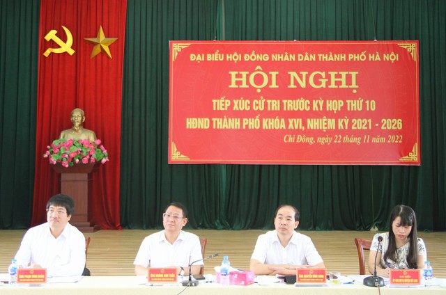 Đại biểu HĐND Thành phố tiếp xúc cử tri trước kỳ họp thứ 10 tại huyện Mê Linh - Ảnh 3.