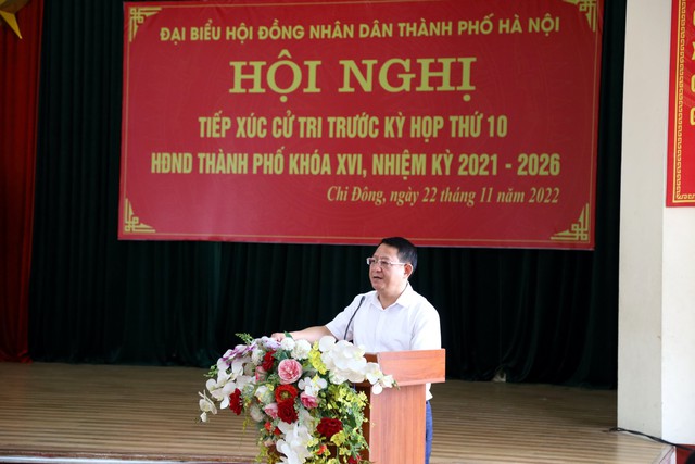 Đại biểu HĐND Thành phố tiếp xúc cử tri trước kỳ họp thứ 10 tại huyện Mê Linh - Ảnh 4.