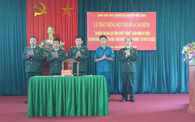 Ban Chỉ huy Quân sự huyện Mê Linh phát động &quot;50 ngày thi đua lập công Quyết thắng&quot; - Ảnh 4.