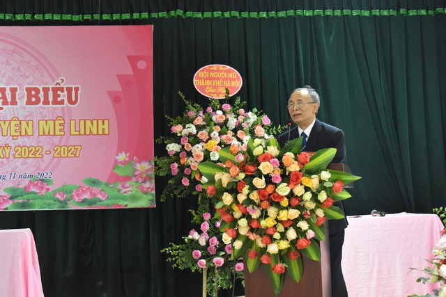 Hội Người mù huyện Mê Linh tổ chức thành công Đại hội đại biểu lần thứ VIII, nhiệm kỳ 2022 - 2027 - Ảnh 4.