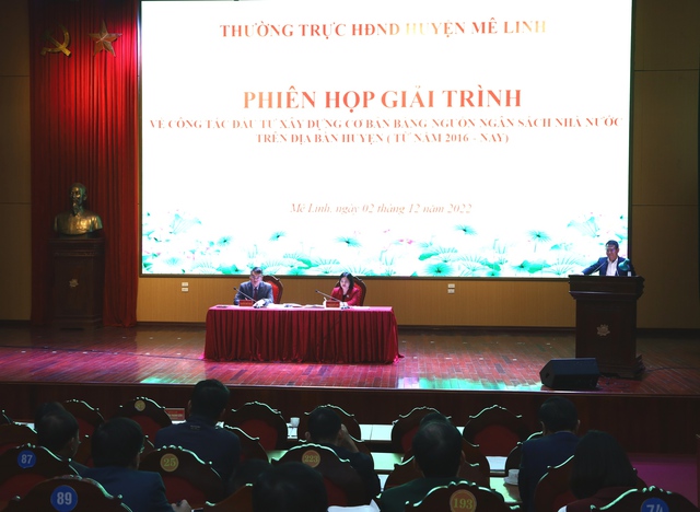 Thường trực HĐND Huyện Mê Linh tổ chức phiên họp giải trình về công tác đầu tư xây dựng công - Ảnh 4.