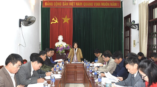 Thường trực HĐND Huyện giám sát về thực hiện các chỉ tiêu phát triển kinh tế xã hội tại xã Tiến Thắng - Ảnh 1.