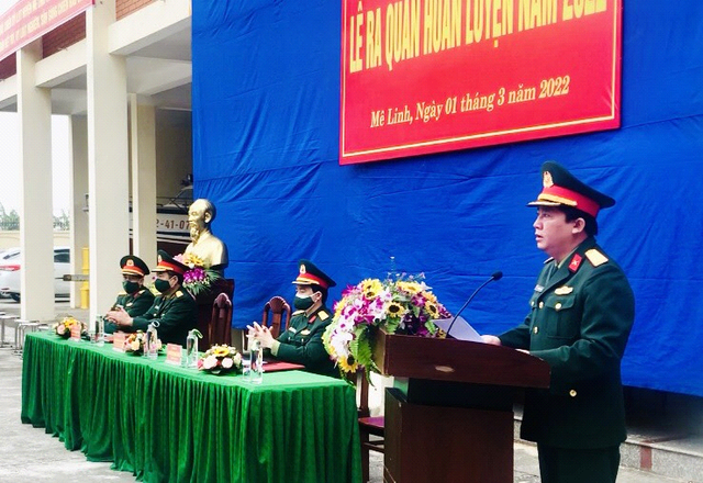 Ban Chỉ huy Quân sự huyện Mê Linh tổ chức lễ ra quân huấn luyện năm 2022 - Ảnh 2.