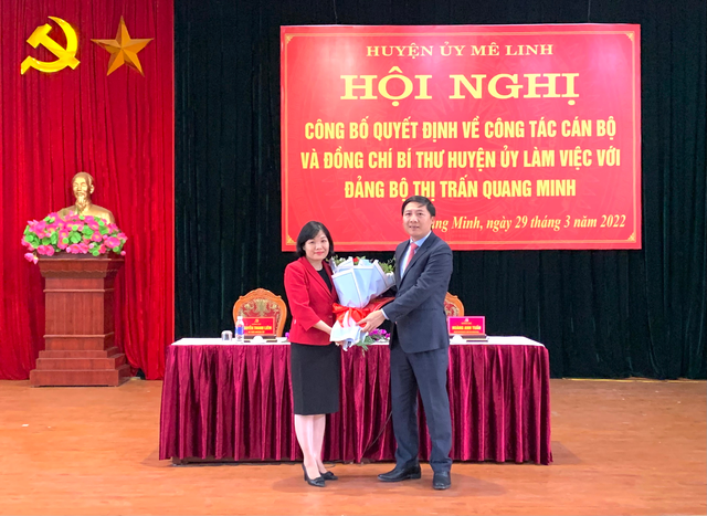 Thường trực Huyện ủy Mê Linh làm việc với Đảng ủy thị trấn Quang Minh - Ảnh 1.