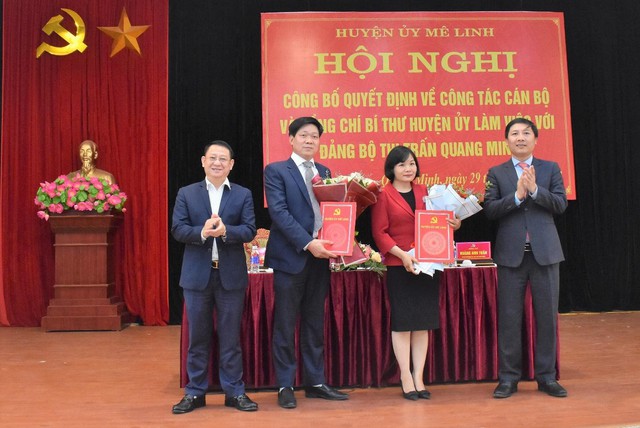 Thường trực Huyện ủy Mê Linh làm việc với Đảng ủy thị trấn Quang Minh - Ảnh 3.