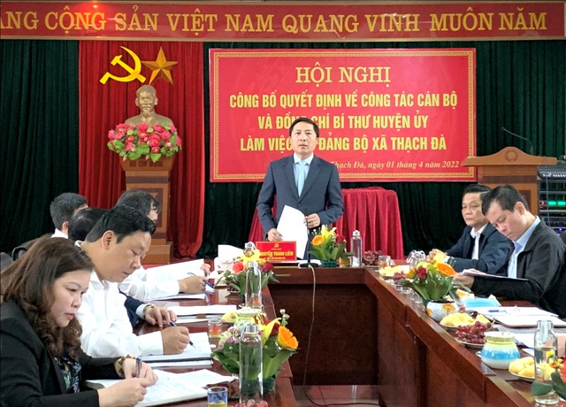 Đồng chí Nguyễn Thanh Liêm – Bí thư Huyện ủy Mê Linh làm việc với Đảng ủy xã Thạch Đà - Ảnh 3.