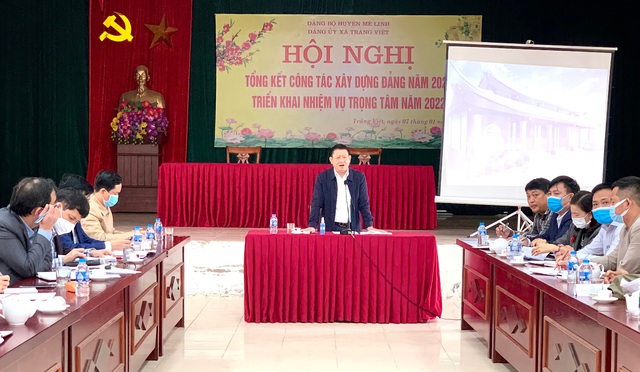 Đồng chí Chủ tịch UBND huyện Hoàng Anh Tuấn làm việc với Đảng ủy xã Tráng Việt - Ảnh 1.