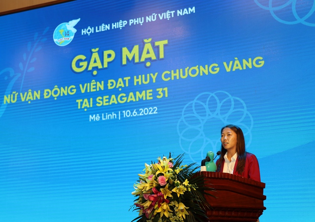 Trung ương Hội LHPN Việt Nam tổ chức gặp mặt nữ vận động viên đạt Huy chương Vàng SEA Games 31 - Ảnh 4. Trung ương Hội LHPN Việt Nam tổ chức gặp mặt nữ vận động viên đạt Huy chương Vàng SEA Games 31 - Ảnh 4.