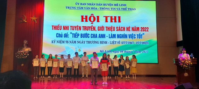 Thị trấn Chi Đông đạt giải A tham gia Hội thi thiếu nhi tuyên truyền giới thiệu sách hè huyện Mê Linh năm 2022 - Ảnh 3.