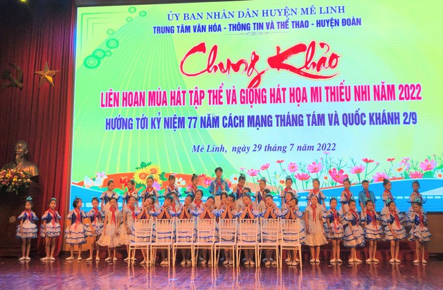 Mê Linh sôi nổi Liên hoan múa hát tập thể và Giọng hát họa mi thiếu nhi năm 2022 - Ảnh 8.
