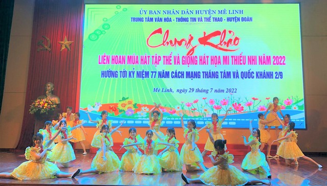 Mê Linh sôi nổi Liên hoan múa hát tập thể và Giọng hát họa mi thiếu nhi năm 2022 - Ảnh 6.
