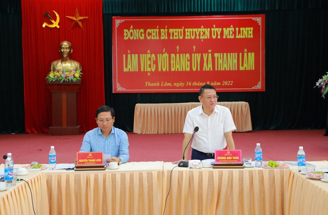 Đồng chí Bí thư Huyện ủy Nguyễn Thanh Liêm làm việc với Đảng ủy xã Thanh Lâm - Ảnh 4.