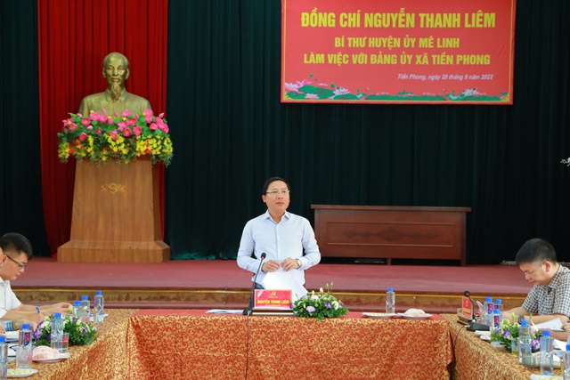 Đồng chí Nguyễn Thanh Liêm – Bí thư Huyện ủy làm việc với Đảng ủy xã Tiền Phong - Ảnh 4.