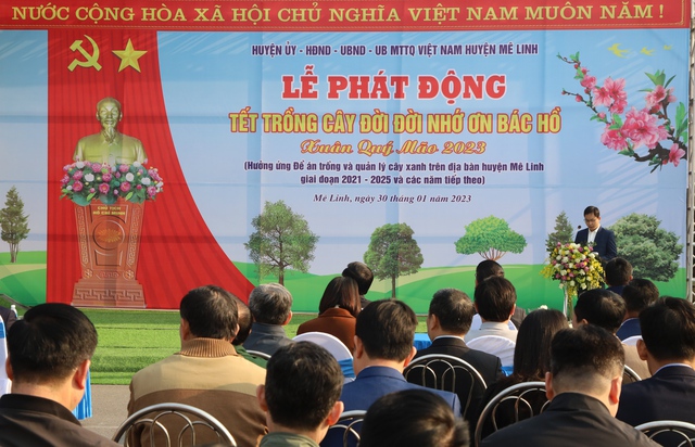 Mê Linh phát động Tết trồng cây Xuân Quý Mão 2023 - Ảnh 1.