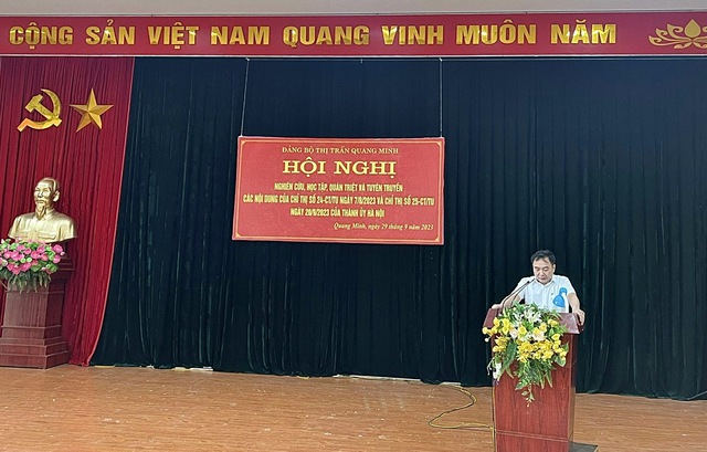 Đảng bộ các xã, thị trấn trên địa bàn huyện Mê Linh quán triệt, triển khai thực hiện các Chỉ thị của Ban Thường vụ Thành ủy Hà Nội - Ảnh 1.