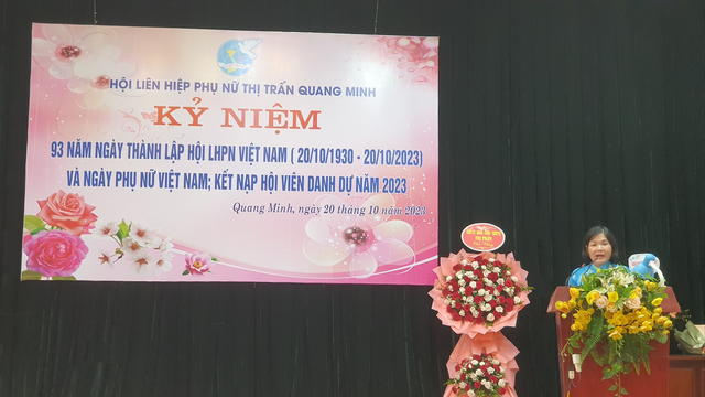 HỘI LIÊN HIỆP PHỤ NỮ THỊ TRẤN QUANG MINH TỔ CHỨC KỶ NIỆM 93 NĂM NGÀY THÀNH LẬP HỘI LHPN VIỆT NAM (20/10/1930-20/10/2023) VÀ NGÀY PHỤ NỮ VIỆT NAM 20/10 - Ảnh 4.