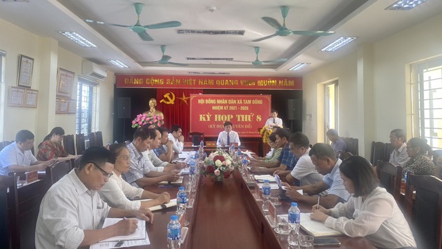 HĐND xã Tam Đồng khoá XXIII, nhiệm kỳ 2021 - 2026 tổ chức kỳ họp thứ 8  - Ảnh 1.