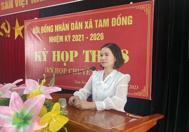 HĐND xã Tam Đồng khoá XXIII, nhiệm kỳ 2021 - 2026 tổ chức kỳ họp thứ 8  - Ảnh 3.