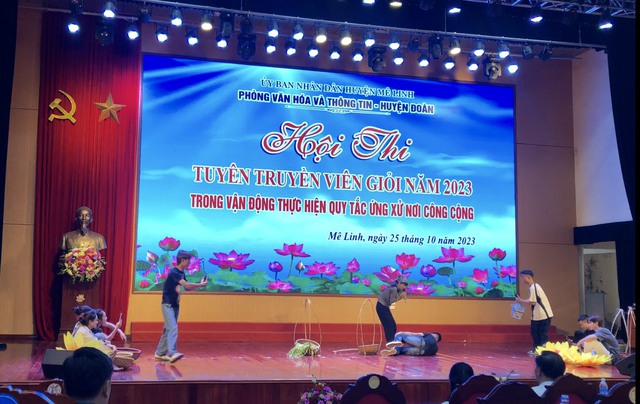 Xã Mê Linh xuất xắc giành giải nhất Hội thi tuyên truyền viên giỏi trong vận động thực hiện Quy tắc ứng xử nơi công cộng trên địa bàn huyện Mê Linh năm 2023 - Ảnh 5.