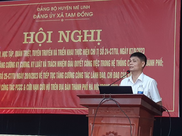 Đảng bộ xã Tam Đồng quán triệt, triển khai thực hiện các Chỉ thị của Ban Thường vụ Thành ủy Hà Nội - Ảnh 2.