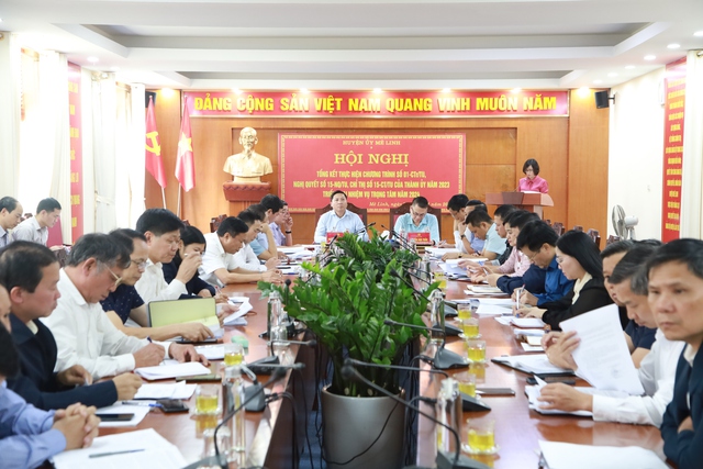Mê Linh: Tổng kết Chương trình 01-CTr/TU, Nghị quyết số 15-NQ/TU, Chỉ thị số 15-CT/TU của Thành ủy Hà Nội năm 2023 và triển khai nhiệm vụ trọng tâm năm 2024- Ảnh 1. Mê Linh: Tổng kết Chương trình 01-CTr/TU, Nghị quyết số 15-NQ/TU, Chỉ thị số 15-CT/TU của Thành ủy Hà Nội năm 2023 và triển khai nhiệm vụ trọng tâm năm 2024- Ảnh 1.
