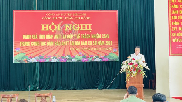 Hội nghị đánh giá tình hình ANTT và góp ý về trách nhiệm CSKV trong công tác bảm đảm ANTT tại địa bàn cơ sở năm 2023 - Ảnh 1. Hội nghị đánh giá tình hình ANTT và góp ý về trách nhiệm CSKV trong công tác bảm đảm ANTT tại địa bàn cơ sở năm 2023 - Ảnh 1.