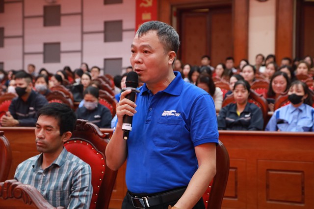 Nhiều vấn đề được giải đáp tại Hội nghị đối thoại với công nhân, viên chức, người lao động huyện Mê Linh năm 2023- Ảnh 3. Nhiều vấn đề được giải đáp tại Hội nghị đối thoại với công nhân, viên chức, người lao động huyện Mê Linh năm 2023- Ảnh 3.