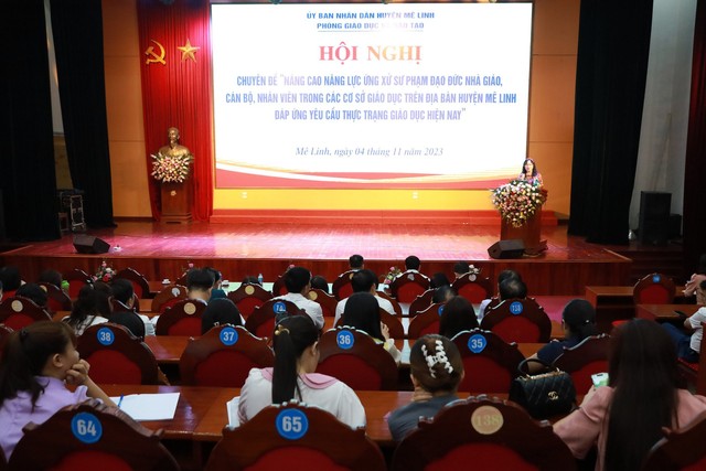 Mê Linh: Tập huấn chuyên đề nâng cao năng lực ứng xử sư phạm, đạo đức nhà giáo, cán bộ, nhân viên trong các cơ sở giáo dục - Ảnh 1. Mê Linh: Tập huấn chuyên đề nâng cao năng lực ứng xử sư phạm, đạo đức nhà giáo, cán bộ, nhân viên trong các cơ sở giáo dục - Ảnh 1.