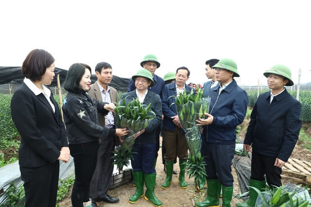 Lãnh đạo huyện Mê Linh thăm đồng, động viên bà con ra quân sản xuất đầu Xuân 2023 - Ảnh 5.