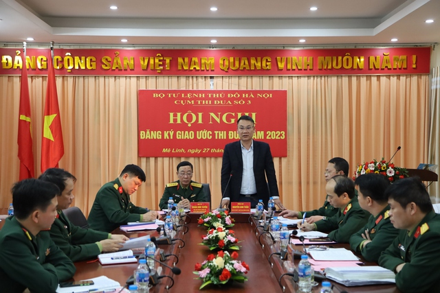 Cụm thi đua số 3 - Bộ Tư lệnh Thủ đô Hà Nội ký giao ước thi đua - Ảnh 1.