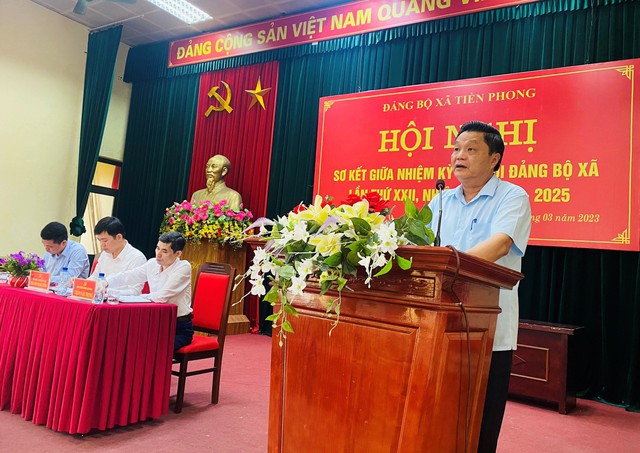 Đồng chí Phó Chủ tịch UBND Huyện Trần Thanh Hoài dự Hội nghị sơ kết giữa nhiệm thực hiện Nghị quyết Đại hội Đảng bộ xã lần thứ XXII - Ảnh 3.