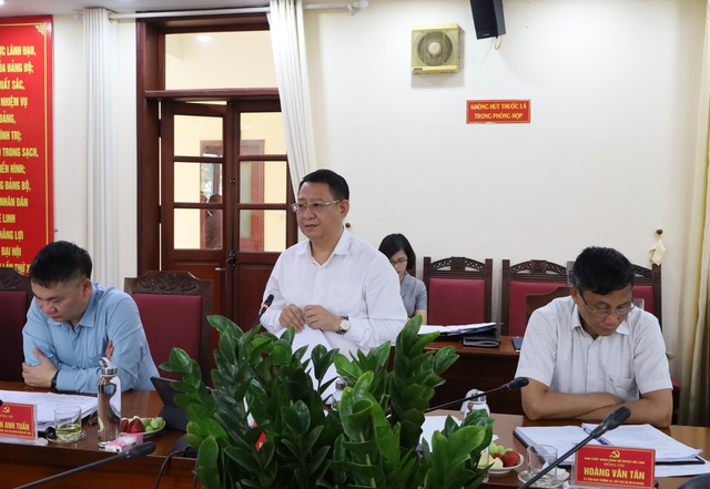 Ủy viên Ban Thường vụ, Trưởng Ban tổ chức Thành ủy Hà Nội Vũ Đức Bảo làm việc với Ban Thường vụ Huyện ủy Mê Linh - Ảnh 3.