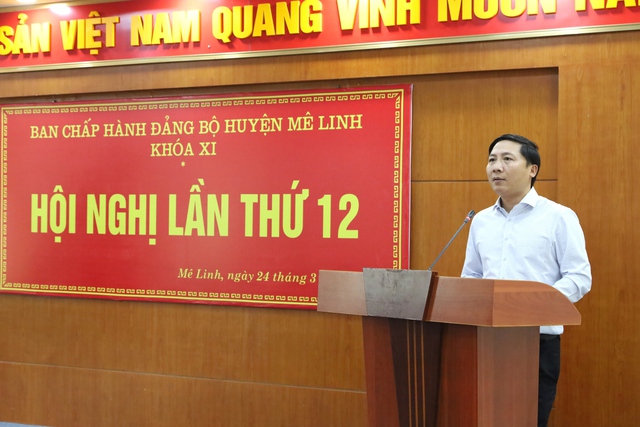 Hội nghị Ban Chấp hành Đảng bộ huyện Mê Linh lần thứ 12 - Ảnh 7.