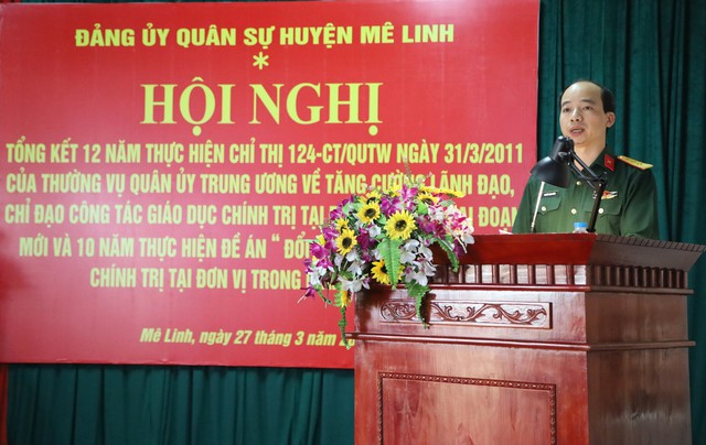 Đảng ủy Quân sự huyện Mê Linh: Tổng kết 12 năm thực hiện Chỉ thị 124-CT/QUTW, 10 năm thực hiện đề án &quot;Đổi mới công tác giáo dục chính trị tại đơn vị trong giai đoạn mới&quot; - Ảnh 2.
