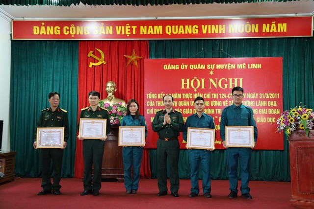 Đảng ủy Quân sự huyện Mê Linh: Tổng kết 12 năm thực hiện Chỉ thị 124-CT/QUTW, 10 năm thực hiện đề án &quot;Đổi mới công tác giáo dục chính trị tại đơn vị trong giai đoạn mới&quot; - Ảnh 5.