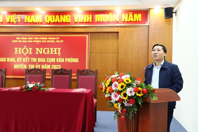 Hội nghị giao ban, ký kết thi đua cụm Văn phòng Huyện, Thị uỷ năm 2023 - Ảnh 3. Hội nghị giao ban, ký kết thi đua cụm Văn phòng Huyện, Thị uỷ năm 2023 - Ảnh 3.