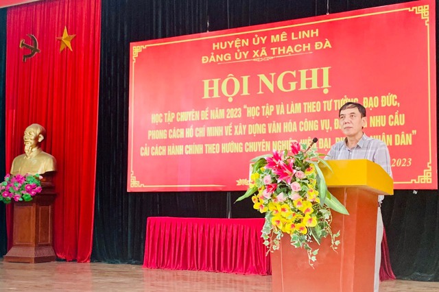 Đảng ủy xã Thạch Đà nghiên cứu, học tập và triển khai thực hiện Chuyên đề năm 2023 học tập và làm theo tư tưởng, đạo đức, phong cách Hồ Chí Minh - Ảnh 2.