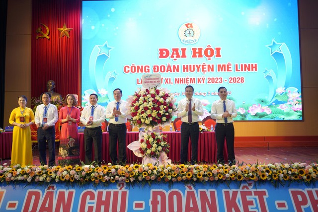 Đại Hội Công đoàn huyện Mê Linh lần thứ XI, nhiệm kỳ 2023 - 2028 - Ảnh 1.
