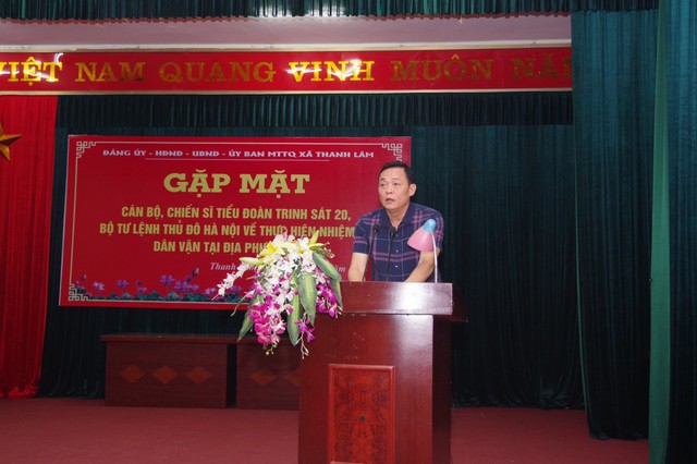 Gặp mặt cán bộ, chiến sỹ Tiểu đoàn Trinh sát 20- Bộ Tư lệnh Thủ đô Hà Nội về làm công tác dân vận tại xã Thanh Lâm- huyện Mê Linh- TP. Hà Nội - Ảnh 3. Gặp mặt cán bộ, chiến sỹ Tiểu đoàn Trinh sát 20- Bộ Tư lệnh Thủ đô Hà Nội về làm công tác dân vận tại xã Thanh Lâm- huyện Mê Linh- TP. Hà Nội - Ảnh 3.