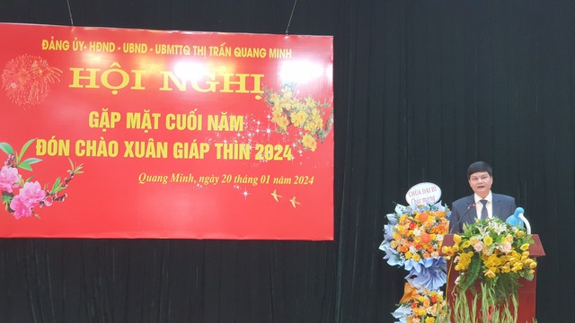 Thị trấn Quang Minh tổ chức hội nghị gặp mặt cuối năm 2023, chào đón xuân Giáp Thìn 2024- Ảnh 1.