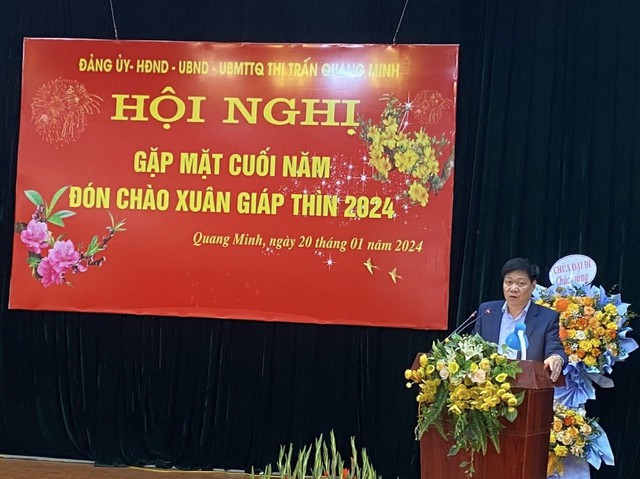Thị trấn Quang Minh tổ chức hội nghị gặp mặt cuối năm 2023, chào đón xuân Giáp Thìn 2024- Ảnh 2.