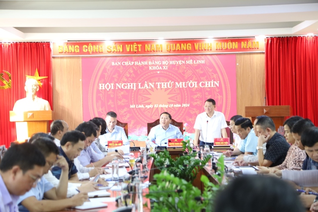 Hội nghị Ban Chấp hành Đảng bộ huyện Mê Linh lần thứ 19- Ảnh 2.